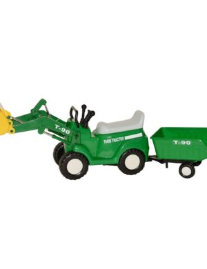 Skyteam Farm Tractor with Big Scoop and Removable Trailer Ride-On | Free wheeling| Realistic Engine Sound,Green, Large