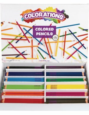 Colorations Color Pencils, Set of 240, Pre-sharpened Color Pencils,12 Colors,Thick Core Pencils,Hexangonal Shape,Sustainably Harvested Wood Pencils, Classroom Supplies,Coloring Pencils,Drawing Pencils