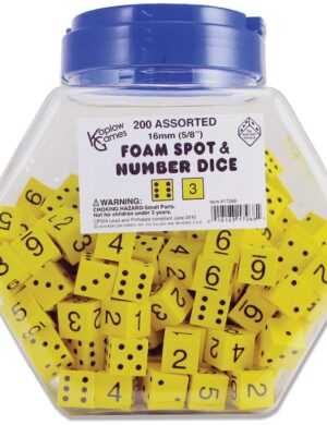 Koplow Games Inc. Yellow Spot 16Mm Foam Dice Classroom Accessories