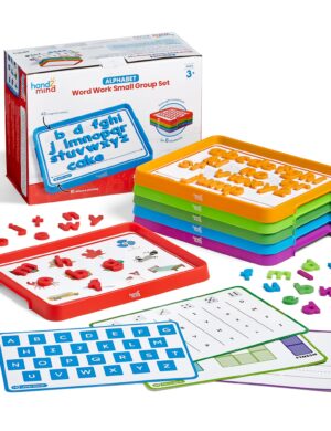 hand2mind Alphabet Word Work Small Group Set, Lowercase Magnetic Letters, Magnetic Letter Trays, Phonics Manipulatives, Phonemic Awareness Activities, Science of Reading Classroom Materials (Set of 6)
