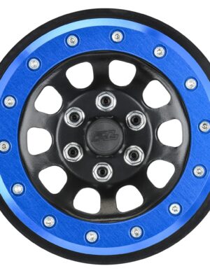 Pro-line Racing Steelies Blue/Black 2.9" Stamped Steel Dual Offset +2/+10 Wheels for Axial SCX6 PRO283800