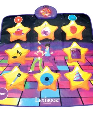 LEXiBOOK, Electronic Dance Floor Mat, Illuminated Keys, Built-in Speaker, Purple/Yellow, DM10